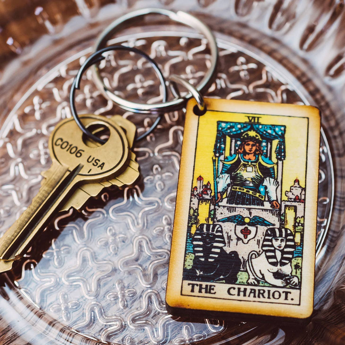 Most Amazing The Chariot Tarot Keychain