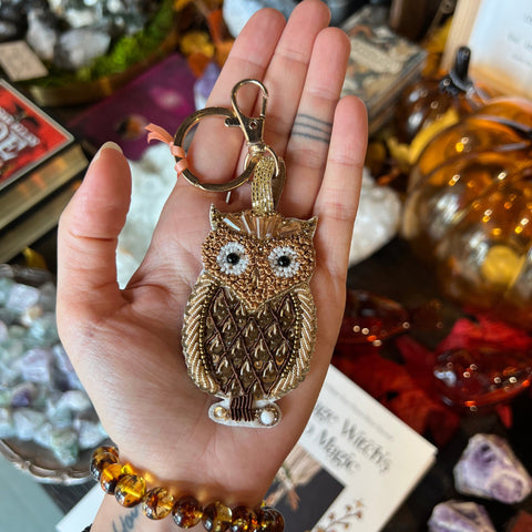 Powder Design Golden Owl Keychain