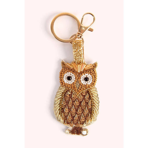 Powder Design Golden Owl Keychain