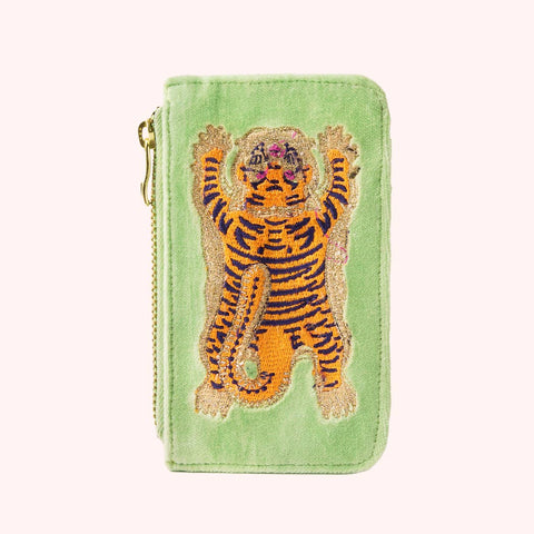 Powder Design Tiger Velvet Card Holder