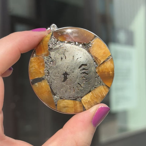 Pyritized Ammonite Necklace "Amanda"