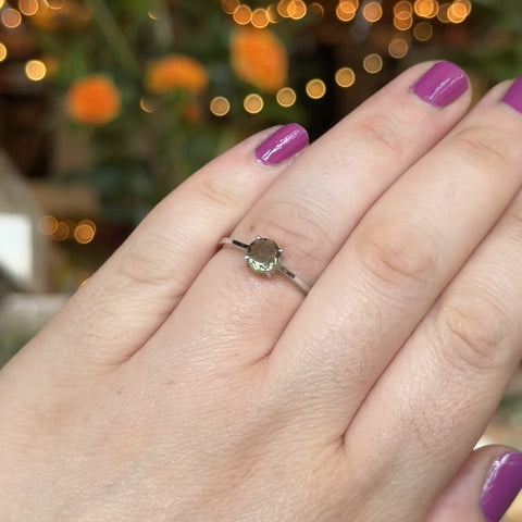 Faceted Moldavite Ring "Piper" - Size 8.5