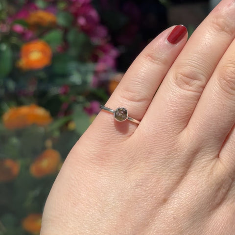 Raw Moldavite Ring "Yvonne" - Size 7