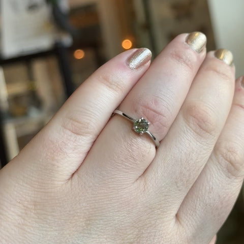 Moldavite Ring "Zara" - Size 8
