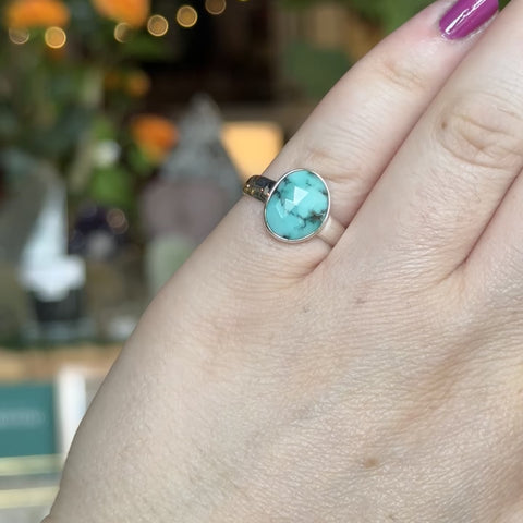 Faceted Turquoise Ring "Lily" - Size 7