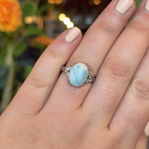 Larimar Ring "Valerie" - Size 9
