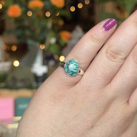 Faceted Turquoise Ring "Joel" - Size 7