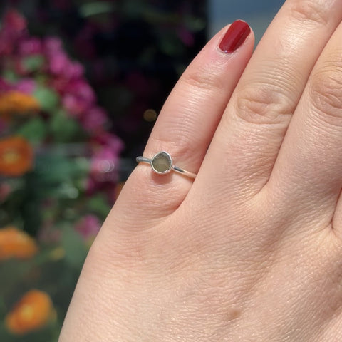 Raw Moldavite Ring "Hera" - Size 5