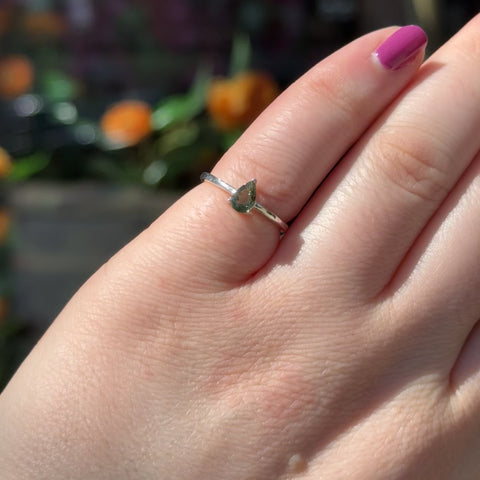 Green Tourmaline Ring "Lilianna" - Size 5