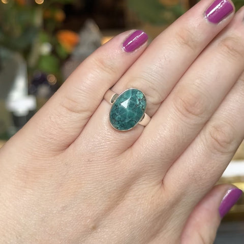 Faceted Turquoise Ring "Desiree" - Size 9.5