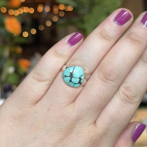 Faceted Turquoise Ring "Haley" - Size 9