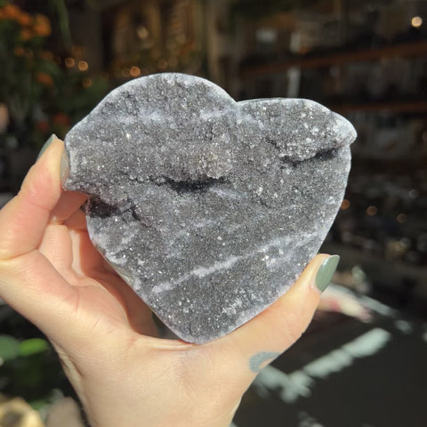 Amethyst Heart "Gray"