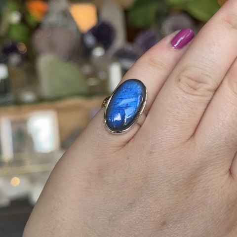 Labradorite Ring "Griffin" - Size 5.5
