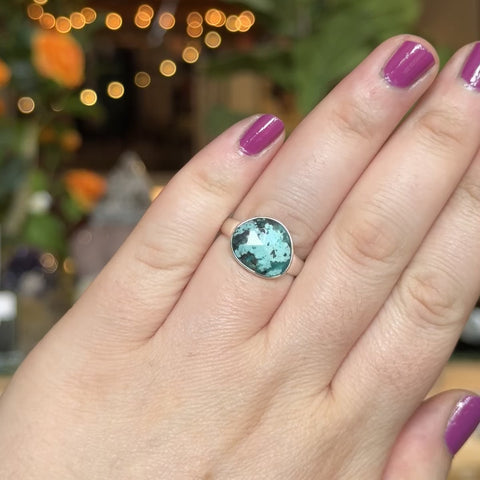 Faceted Turquoise Ring "Daisy" - Size 8