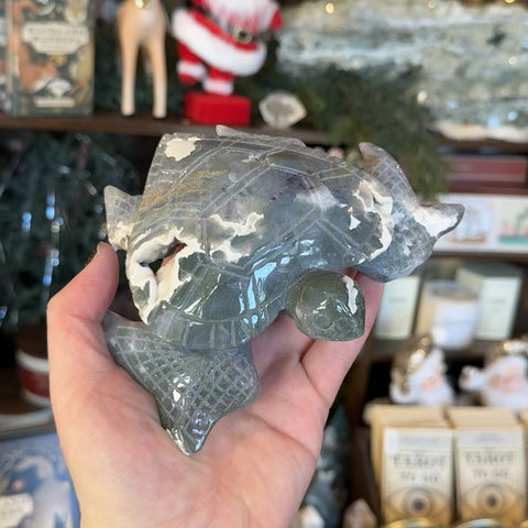 Moss Agate Sea Turtle "Franklin"