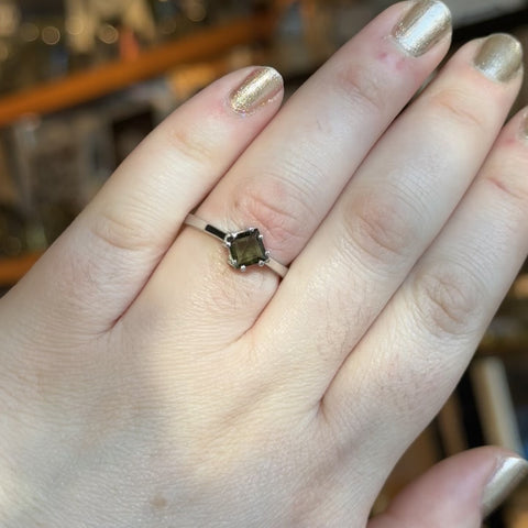 Moldavite Ring "Annie" - Size 9.5
