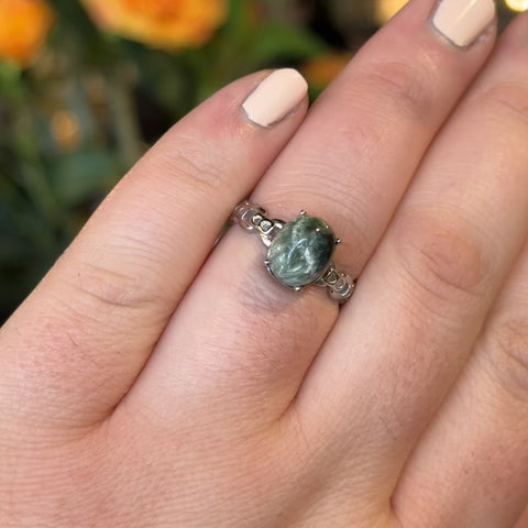 Seraphinite Ring "Lucia" - Size 8
