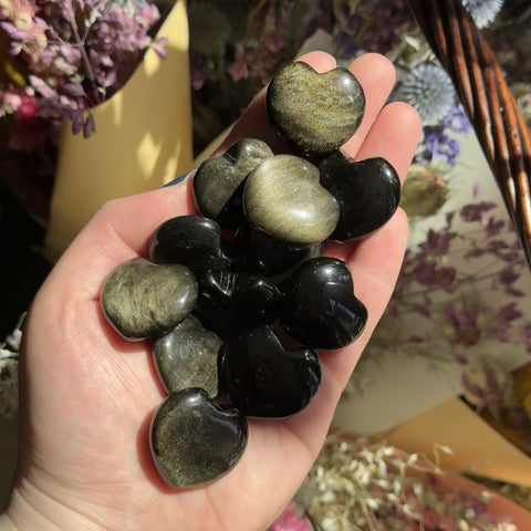 Little Gold Sheen Obsidian Heart