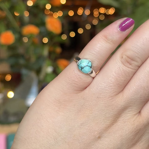 Faceted Turquoise Ring "Mariah" - Size 5
