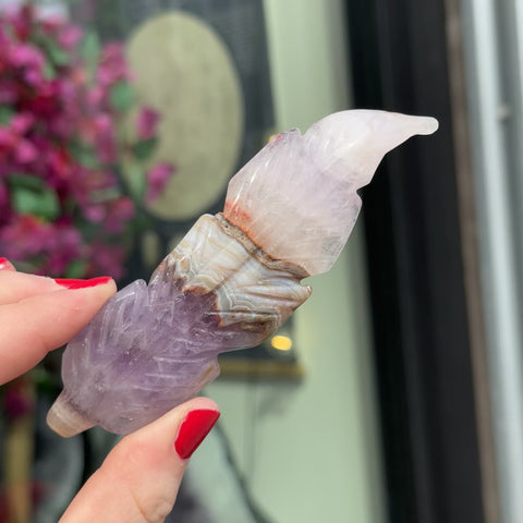 Crazy Lace Amethyst Feather "Cher"