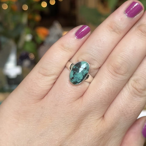 Faceted Turquoise Ring "Brady" - Size 9