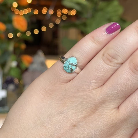 Faceted Turquoise Ring "Zoe" - Size 7