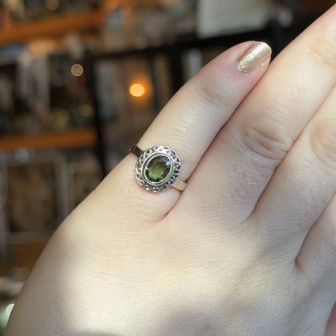 Moldavite Ring "Charles" - Size 6
