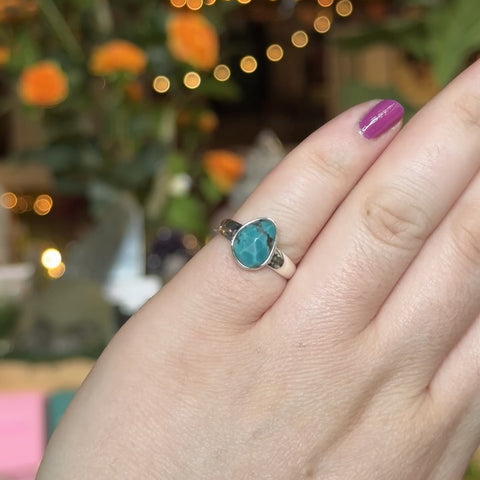 Faceted Turquoise Ring "Chloe" - Size 6