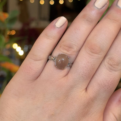 Pink Moonstone Ring "Lillian" - Size 10