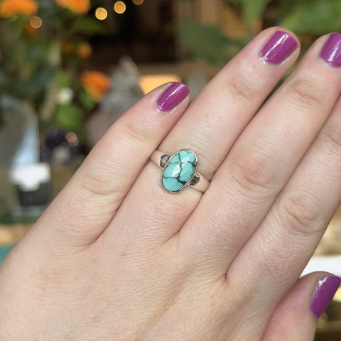 Faceted Turquoise Ring "Ari" - Size 8