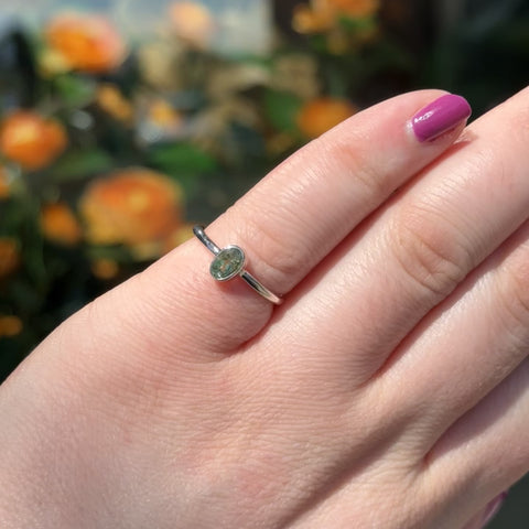 Green Tourmaline Ring "Ruth" - Size 6