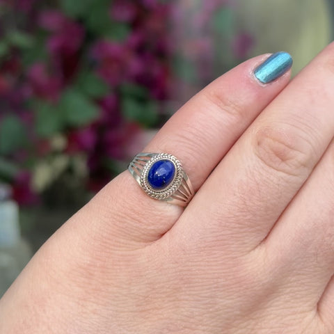 Vintage Lapis Lazuli Ring "Simone" - Size 5