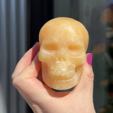 Orange Calcite Skull "Tyra"