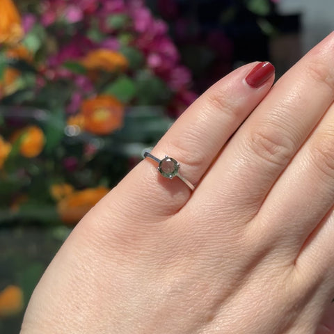 Faceted Moldavite Ring "Tyler" - Size 6