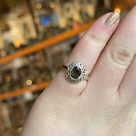 Moldavite Ring "Carly" - Size 6