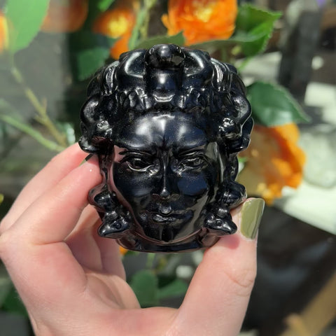 Obsidian Medusa Head