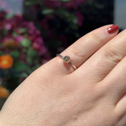 Raw Moldavite Ring "Bethany" - Size 7