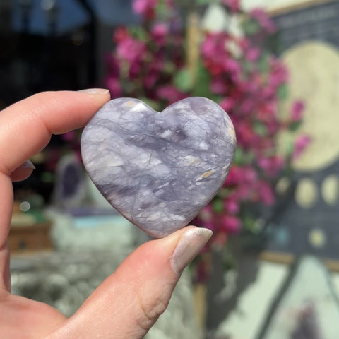 Purple Chalcedony Heart "Helene"