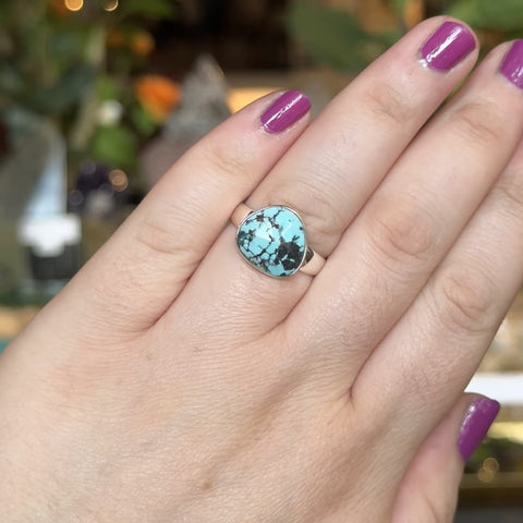 Faceted Turquoise Ring "Alejandra" - Size 9