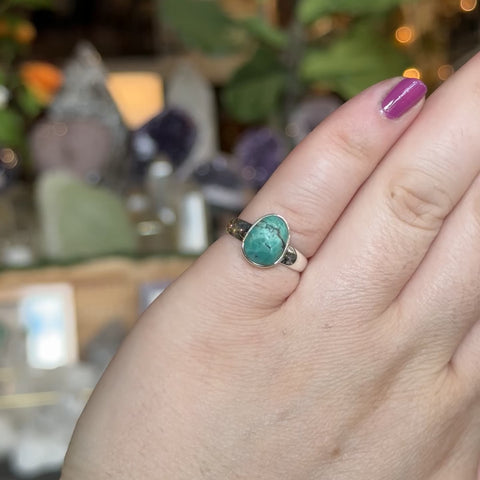 Faceted Turquoise Ring "Autumn" - Size 5.5