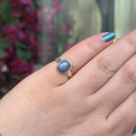 Vintage Labradorite Ring "Beverly" - Size 5.5
