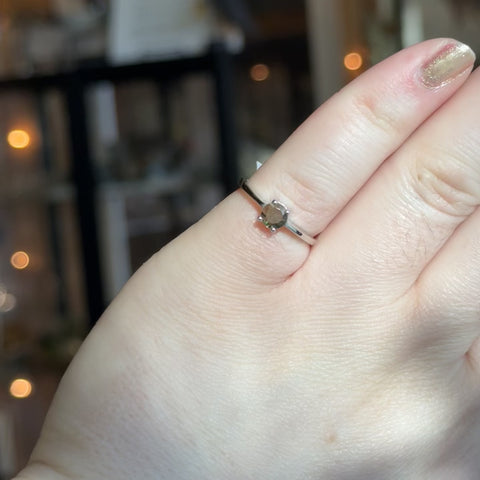 Moldavite Ring "Carm" - Size 6