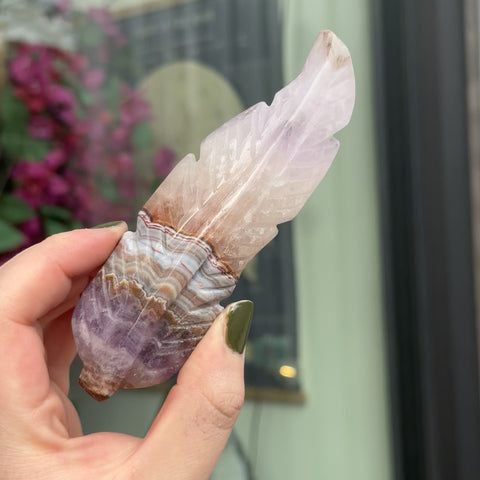 Crazy Lace Amethyst Feather "Blair"
