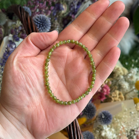 Ravenstone Crystals African Peridot Stretch Bracelet | 4mm