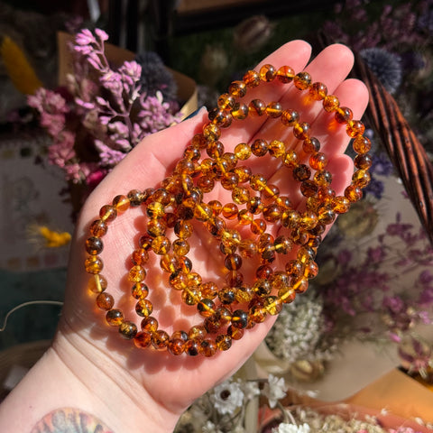 Ravenstone Crystals Amber Stretch Bracelet