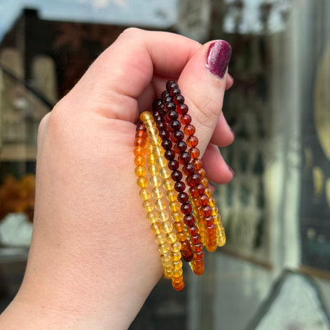 Ravenstone Crystals Amber Stretch Bracelet | 4mm