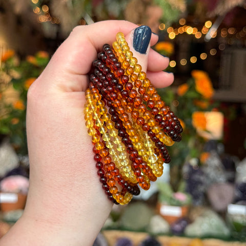 Ravenstone Crystals Amber Stretch Bracelet | 4mm