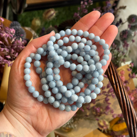 Ravenstone Crystals Angelite Stretch Bracelet