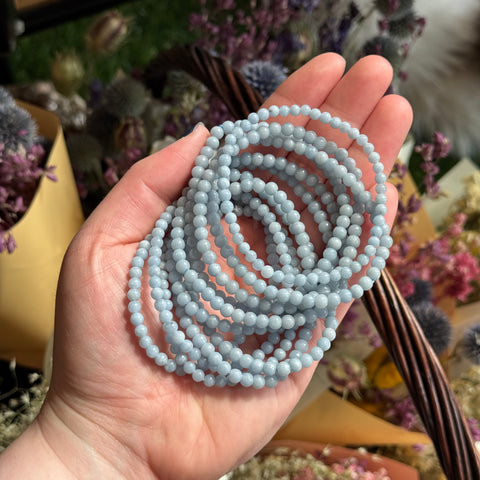 Ravenstone Crystals Angelite Stretch Bracelet | 4mm