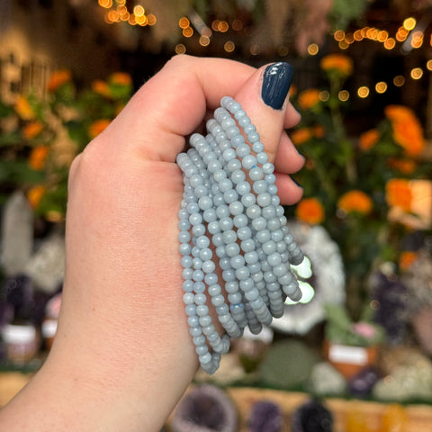 Ravenstone Crystals Angelite Stretch Bracelet | 4mm